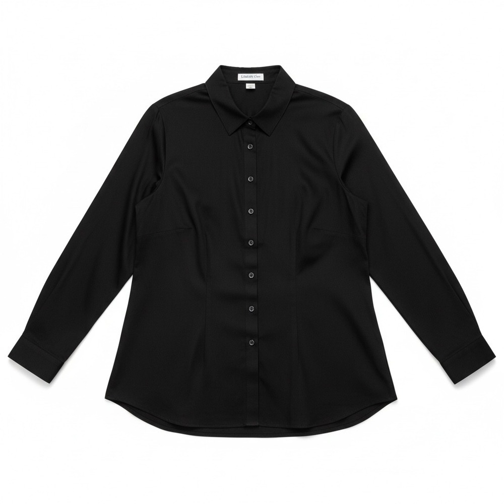 Coldwater Creek Black Button-Down Shirt